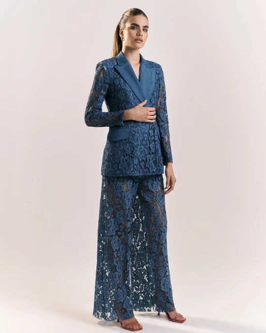 Shiki Tailleur ricamato blu Shiki Tailleur coordinato Ricamato - immagine 1