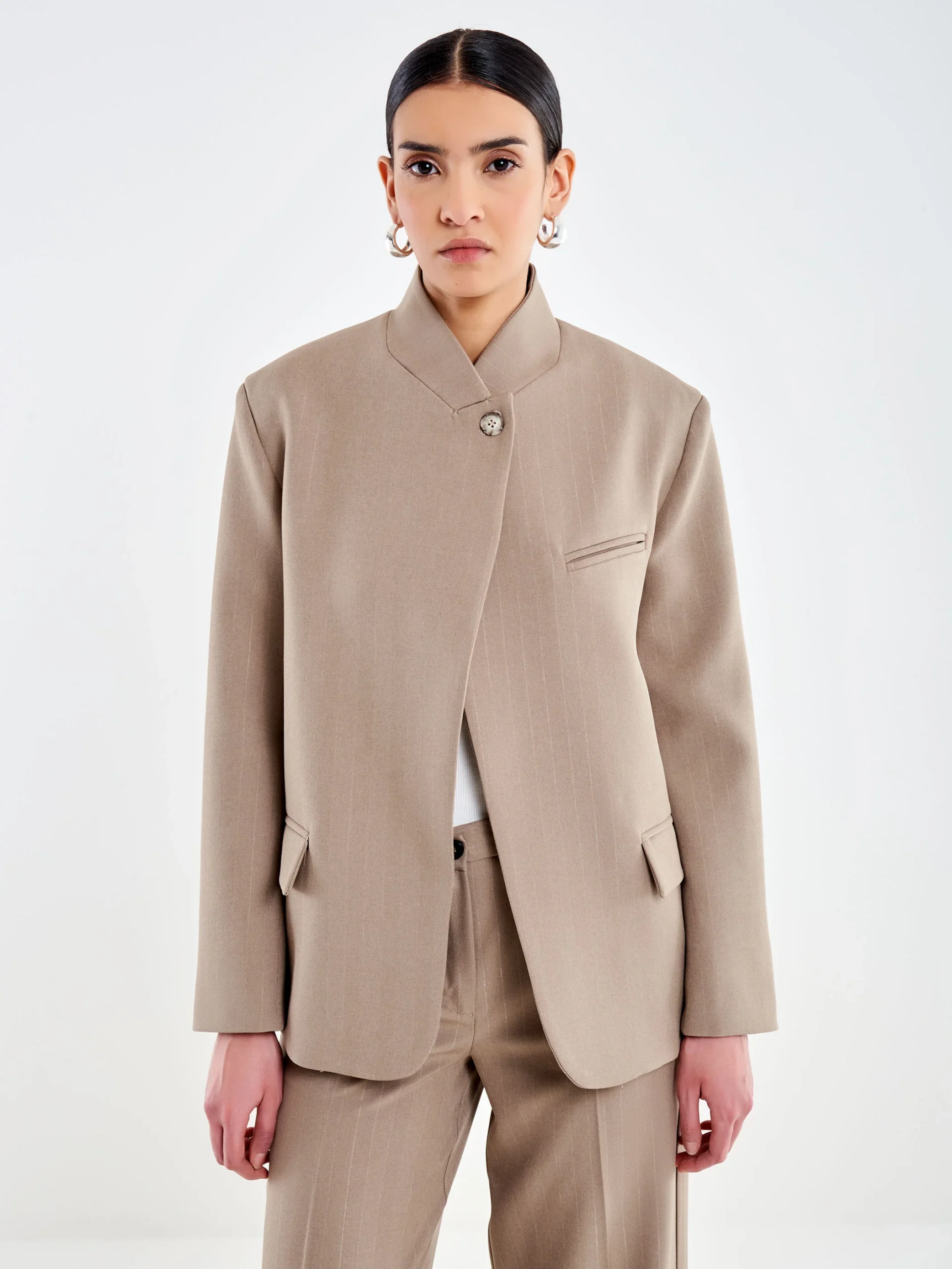 blazer grigio 1 Blazer collo alto - immagine 1