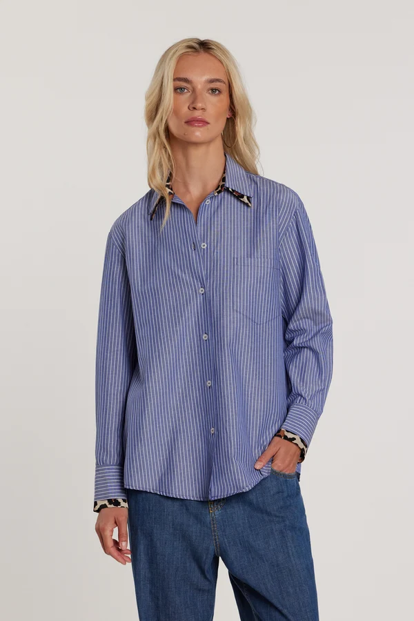 camicia righe Camicia righe doppio collo - immagine 1
