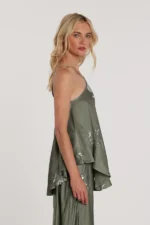 Tuta con top e pantalone vita alta - immagine 3
