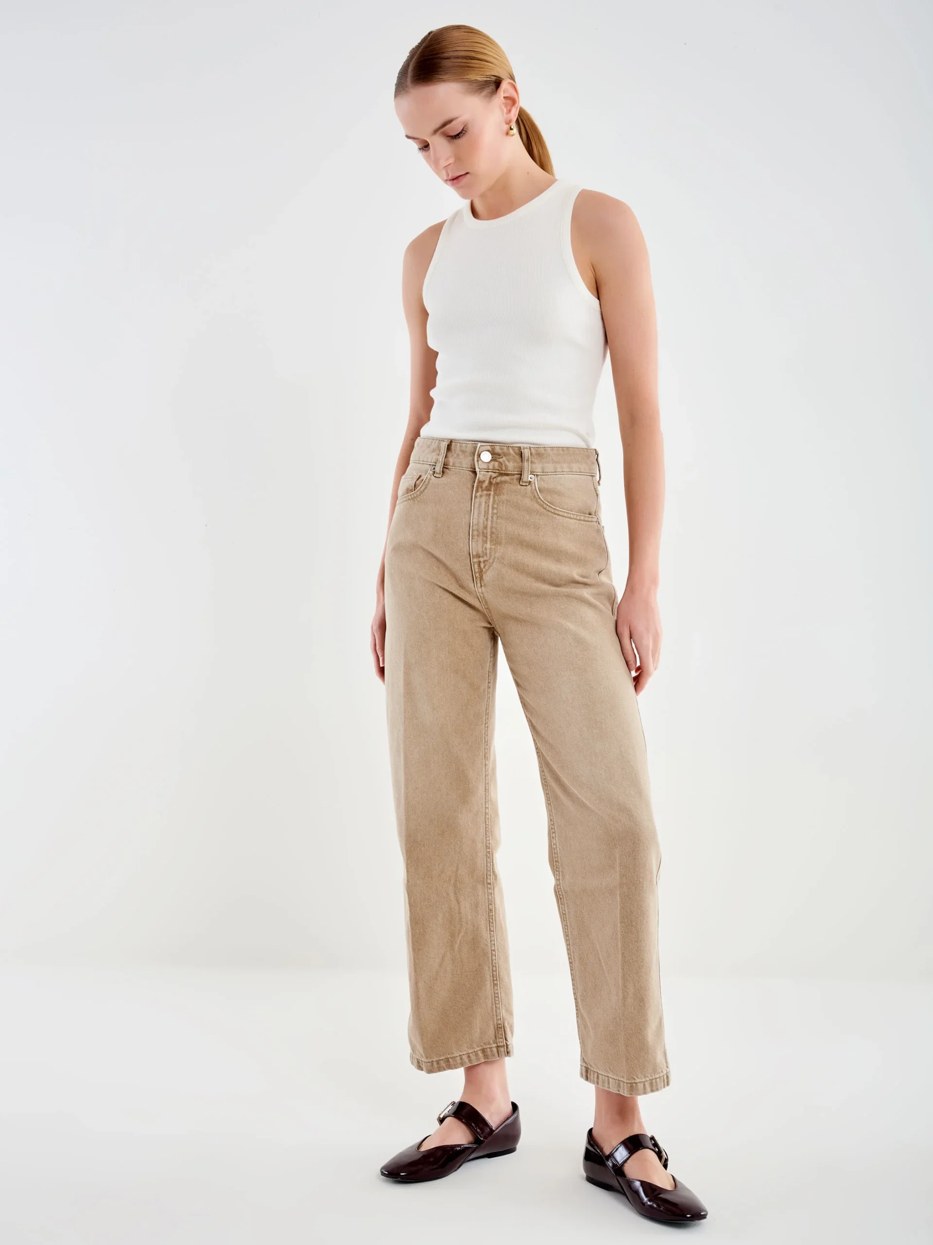 jeans sabbia Jeans sabbia vita alta - immagine 1