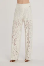 Pantalone vita alta in pizzo - immagine 3